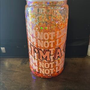 16oz Orange Glitter Tumbler for Mom